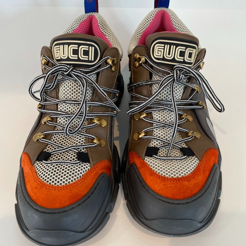Gucci Flashtrek Multi-Color Sneakers, Mens US size 10